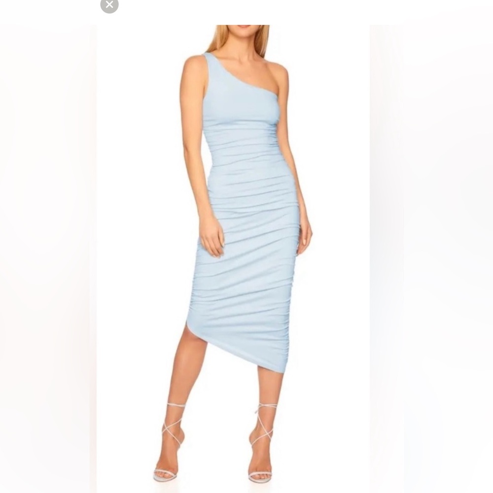 Susana Monaco Light Blue One-Shoulder Dress